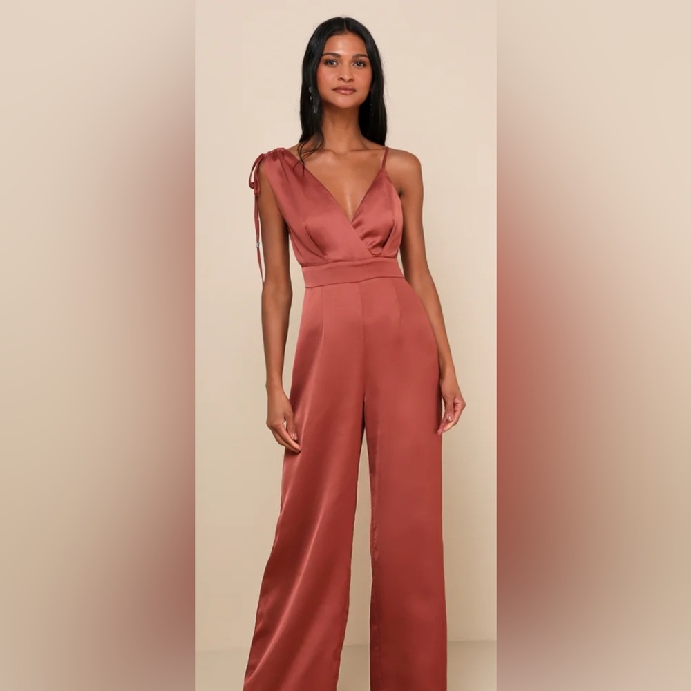 Lulu's Sexy Terracotta Jumpsuit